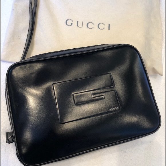 Gucci Other - Gucci- Mens Black Leather Wristlet pouch Unisex